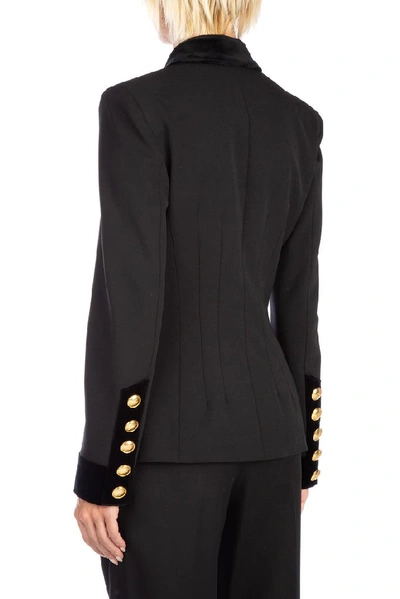 Shop Alberta Ferretti Double Breasted Blazer In Black