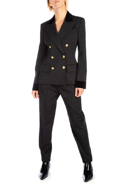 Shop Alberta Ferretti Double Breasted Blazer In Black