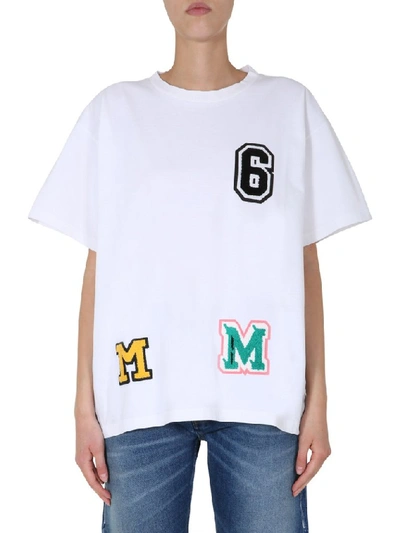 Shop Mm6 Maison Margiela Patch Oversized T In White