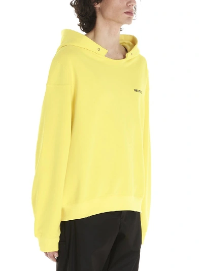 Shop We11 Done We11done Logo Print Hoodie In Yellow