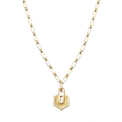 Shop Missoma Textured Padlock Chain Necklace 18ct Gold Plated