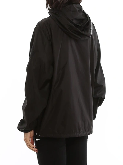 Shop Moncler Logo Hooded Jacket In Black