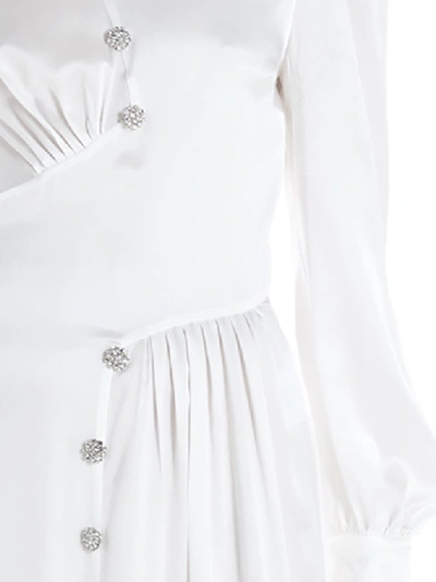 Shop Alessandra Rich Embellished Button Maxi Dress In White