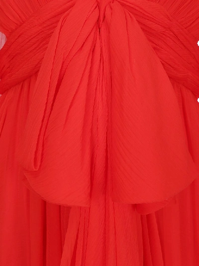 Shop Alexander Mcqueen Draped Maxi Dress In Red