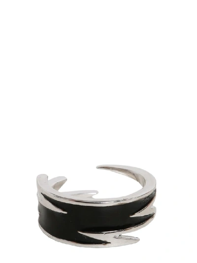 Shop Dsquared2 Lighting Bolt Motif Rings In Black