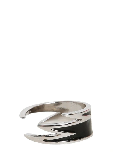 Shop Dsquared2 Lighting Bolt Motif Rings In Black