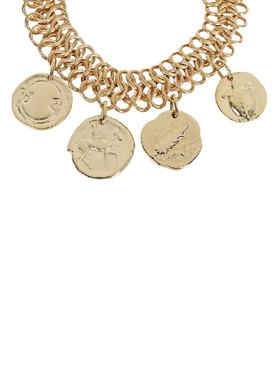 Shop Ancient Greek Sandals Ancient Greece Sandals Triple Chain Coins Anklet In Gold