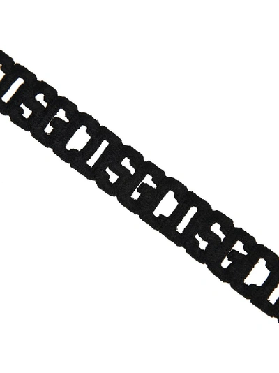 Shop Gcds Logo Crochet Bracelet In Black