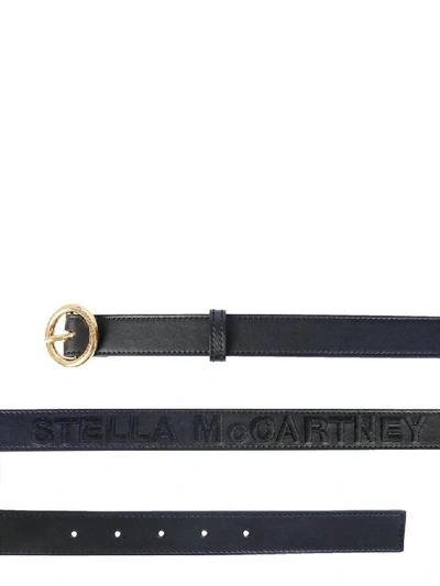 Shop Stella Mccartney Logo Belt In Black