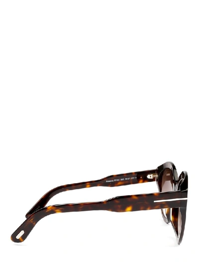 Shop Tom Ford Round Frame Sunglasses In Brown
