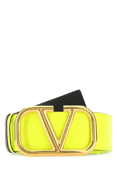 Shop Valentino Garavani Vlogo Buckle Belt In Yellow