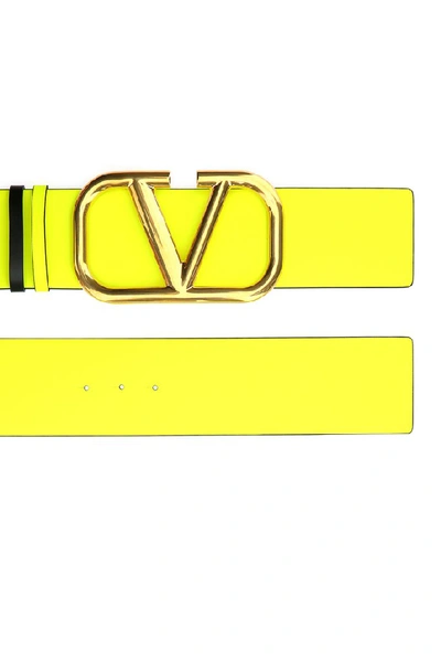 Shop Valentino Garavani Vlogo Buckle Belt In Yellow