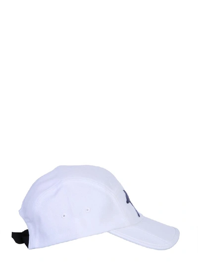 Shop Maison Kitsuné 5p Tricolour Fox Baseball Cap In White