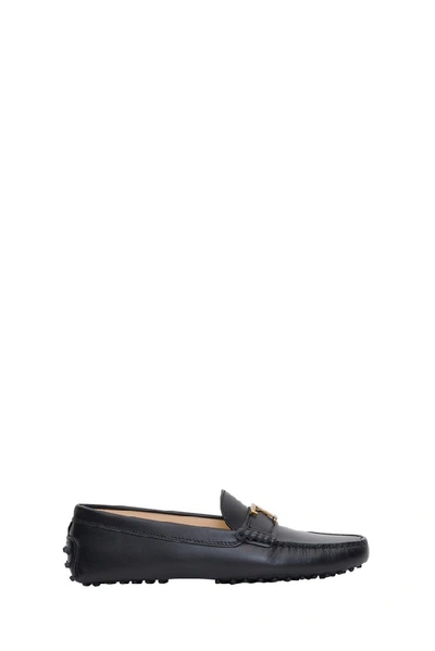 Shop Tod's Gommino Logo Plaque Loafers In Black