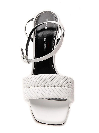 Shop Proenza Schouler Braided High Heel Ankle Strap Sandals In White