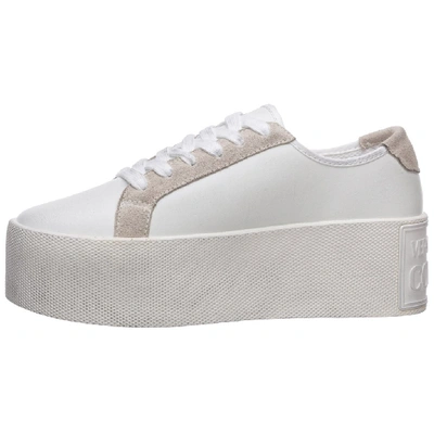 Shop Versace Jeans Couture Womens Shoes Platform Logo Sneakers In White