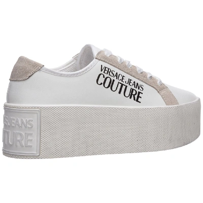 Shop Versace Jeans Couture Womens Shoes Platform Logo Sneakers In White