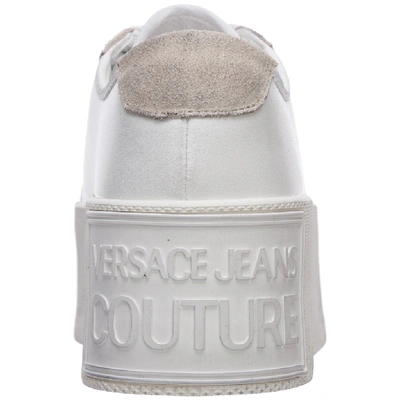 Shop Versace Jeans Couture Womens Shoes Platform Logo Sneakers In White