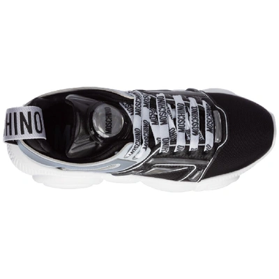 Shop Moschino Teddy Panelled Sneakers In Black