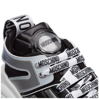 Shop Moschino Teddy Panelled Sneakers In Black