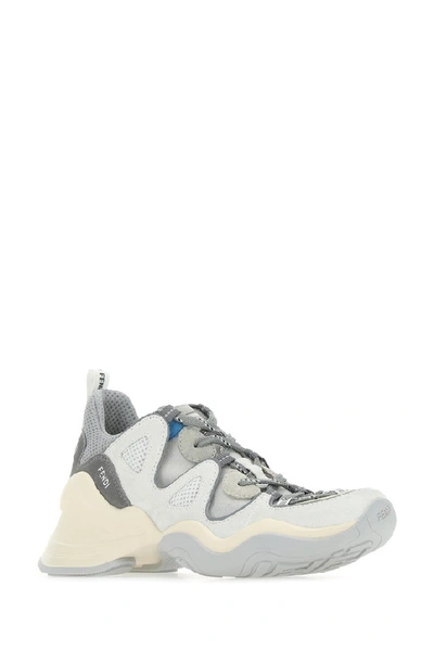 Shop Fendi Panelled Chunky Sole Sneakers In Grey
