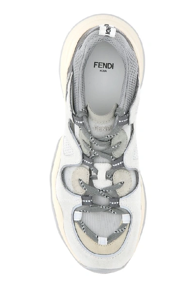 Shop Fendi Panelled Chunky Sole Sneakers In Grey