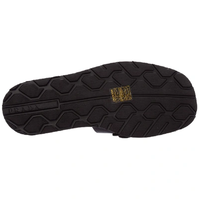 Shop Prada Chain Detail Sandals In Black