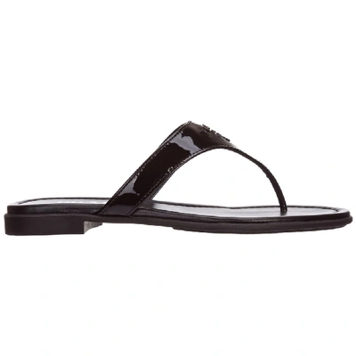 Shop Prada Logo Thong Sandals In Black