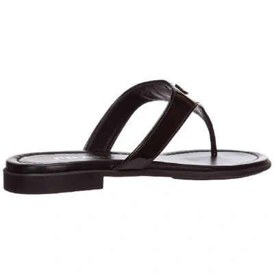 Shop Prada Logo Thong Sandals In Black