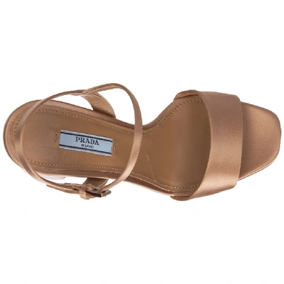 Shop Prada Slingback Platform Sandals In Brown