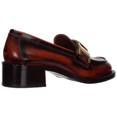 Shop Prada Braided Loafers In Red