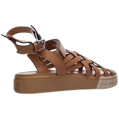 Shop Prada Multi Strap Sandals In Brown