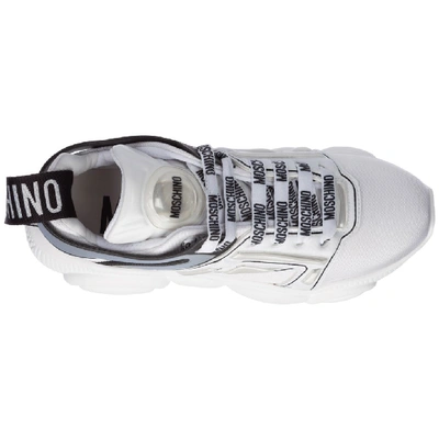 Shop Moschino Teddy Panelled Sneakers In White