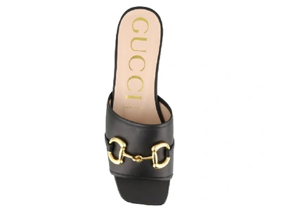 Shop Gucci Horsebit Slides In Black