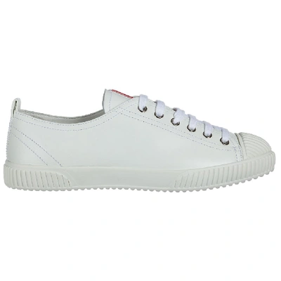 Shop Prada Logo Patch Sneakers In White