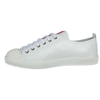 Shop Prada Logo Patch Sneakers In White