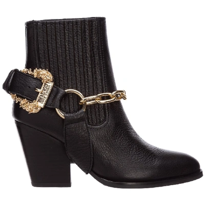 Shop Versace Jeans Couture Harness Chelsea Boots In Black