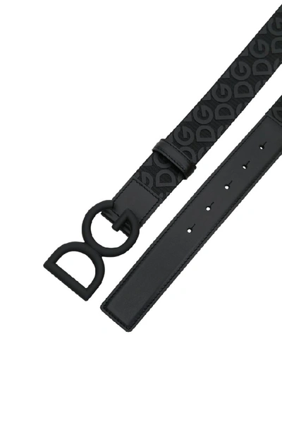 Shop Dolce & Gabbana Allover Logo Belt In Black