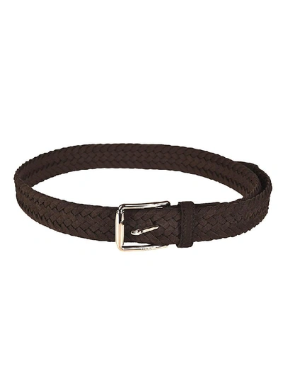 Shop Tod's Woven Belt In Brown