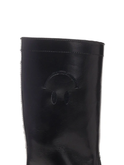 Shop Raf Simons Cut Out Smiley Face Boots In Black