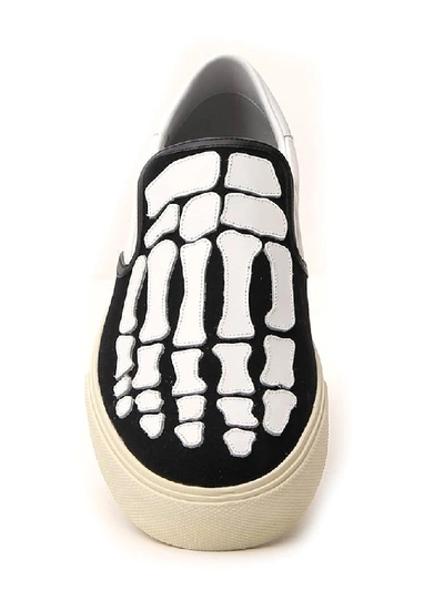Shop Amiri Skeleton Slip On Sneakers In Black