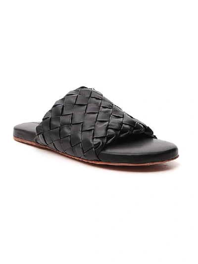 Shop Bottega Veneta Woven Sandals In Black