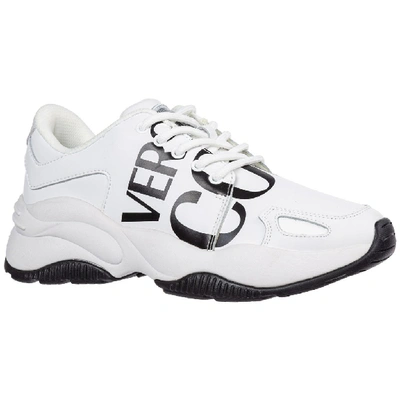 Shop Versace Jeans Couture Mens Logo Panelled Sneakers In White