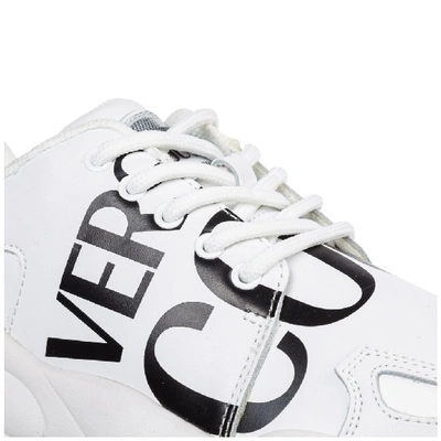 Shop Versace Jeans Couture Mens Logo Panelled Sneakers In White