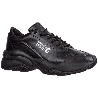 Shop Versace Jeans Couture Logo Panelled Sneakers In Black