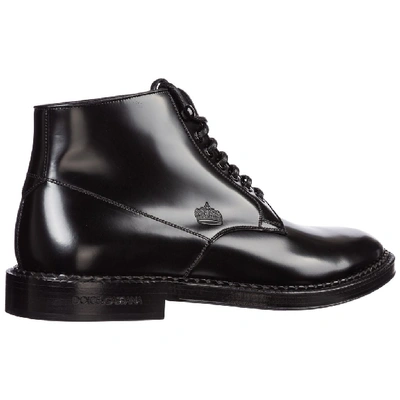 Shop Dolce & Gabbana Lace Up Ankle Boots In Black