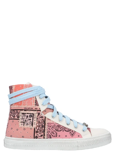 Shop Amiri Bandana Patchwork Sunset Sneakers In Pink