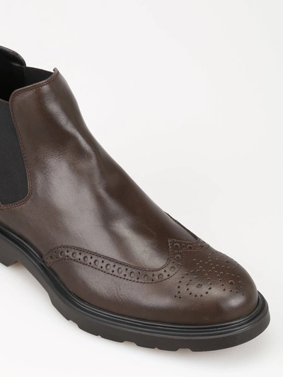 Shop Hogan Route Chelsea Boots In Brown