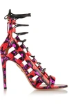 Aquazzura Amazon Strappy Snakeskin Sandal, Candy Lipstick In Pink