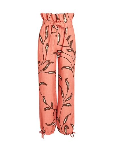 Shop Johanna Ortiz Punch Destiny Of Joy Printed Linen Pants In Multi